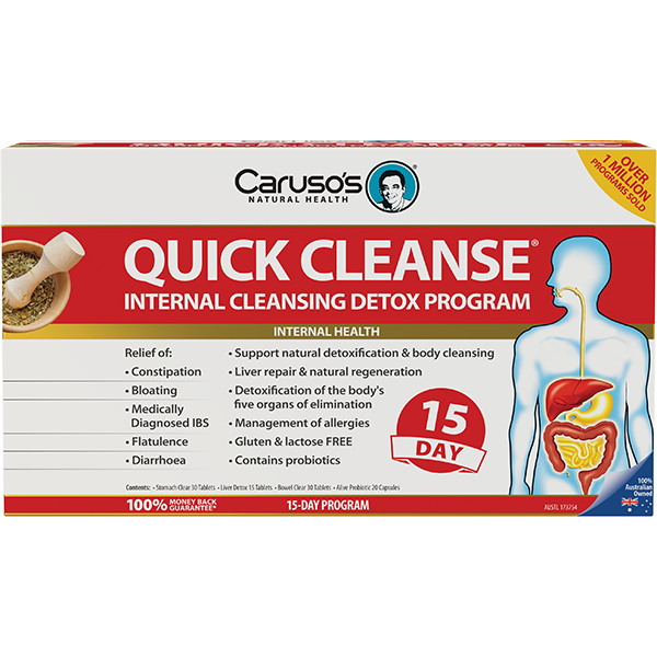 Carusos Natural Health Quick Cleanse 15 Day Detox Program + Probiotic