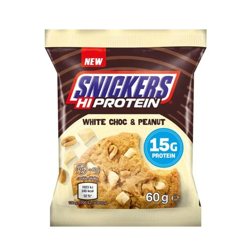 Snickers Hi Protein White Choc and Peanut Cookie