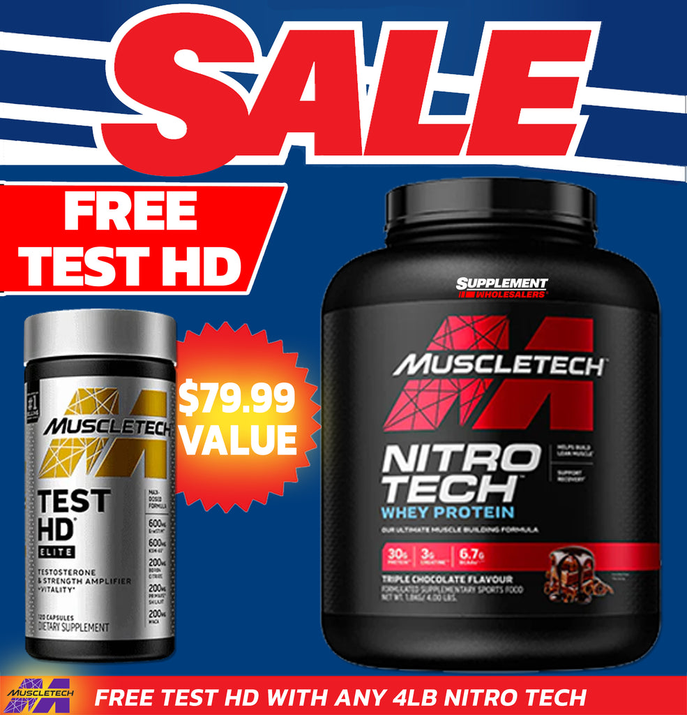 Muscletech Nitro Tech 4lb Whey Plus FREE Test HD