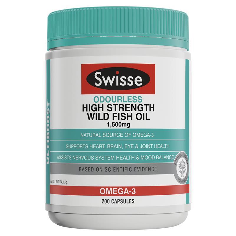 Swisse Odourless High Strength Wild Fish Oil 1,500mg