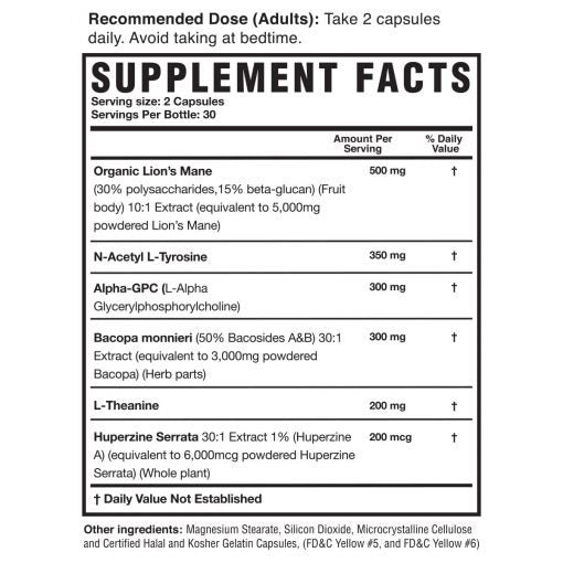 Magnum Mane Brain - King of Nootropics 60 Capsules
