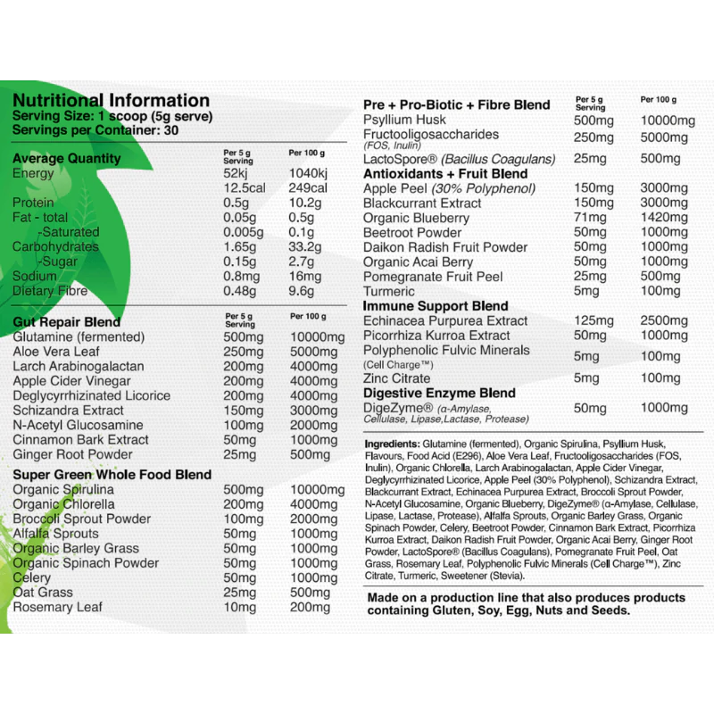 Red Dragon Greens Gut Plus Immunity 150g