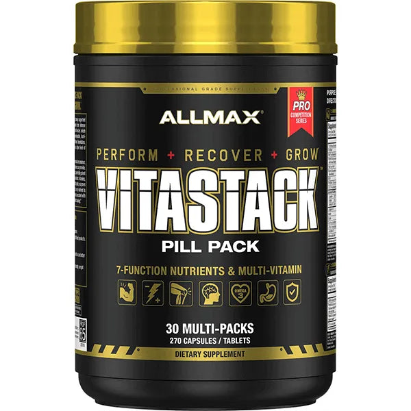 AllMax VitaStack 30 Multi-Vitamin Nutrient Stack Packs, 270 Caps and Tabs