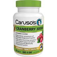 Carusos Natural Health Cranberry 3000 30 Tablets