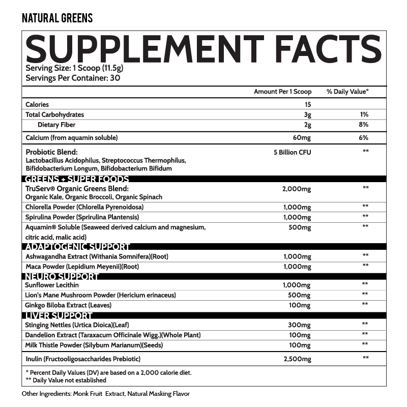 Inspired Nutraceuticals GREENS 366g