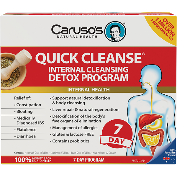 Carusos Natural Health Quick Cleanse 7 day Detox Program + Probiotic