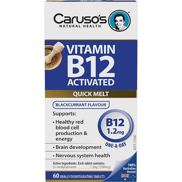 Carusos Natural Health Vitamin B12 Activated 1200mcgs 60s