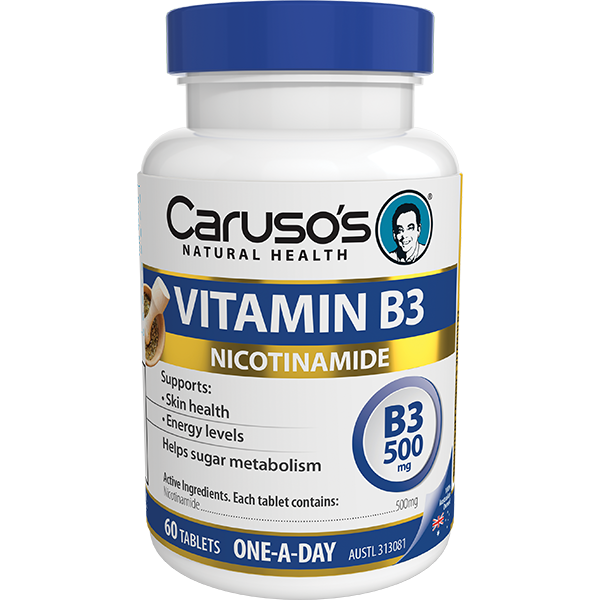 Carusos Natural Health Vitamin B3 500mg 60 Tablets