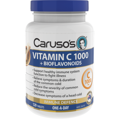 Carusos Natural Health Vitamin C 1000 + Bioflavonoids 120 Tablets